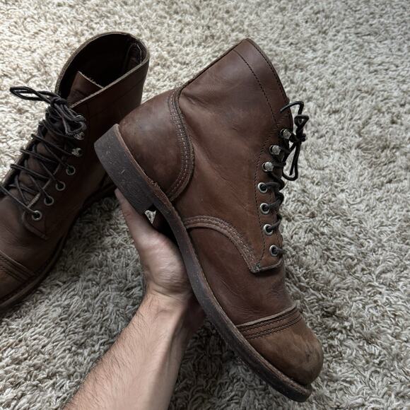 Red Wing Shoes 8111 Iron Ranger Brown Leather Boots Men’s Size 8 D Made In USA main image 4